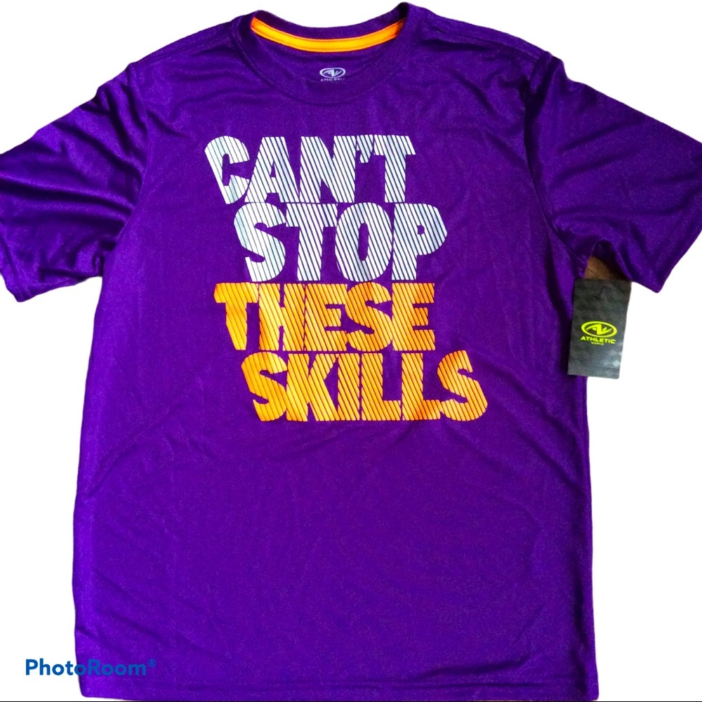 PURPLE ATHLETIC GRAPHIC T-SHIRT